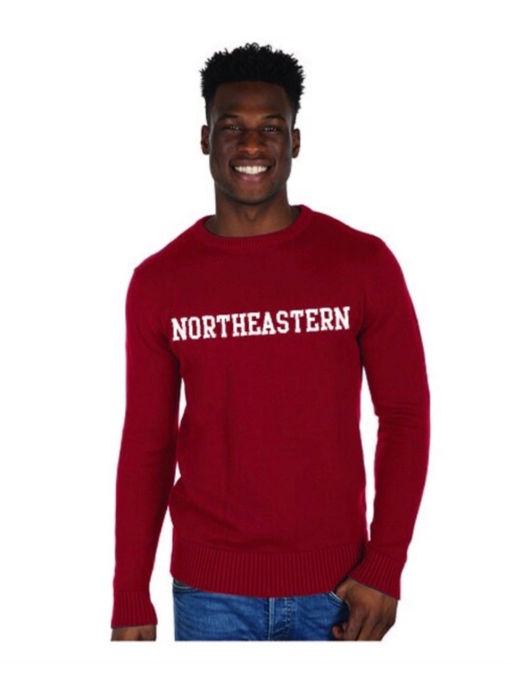 Red Northeastern University Crewneck Sweater